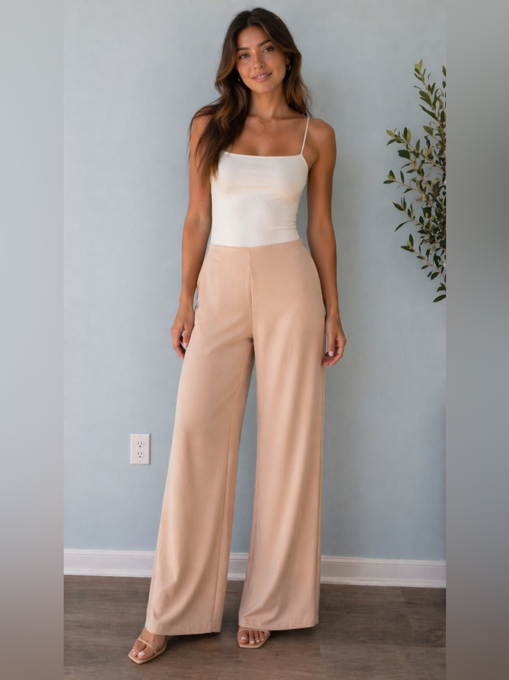Sz 6 Frank Lyman Full Length Flowy Trousers